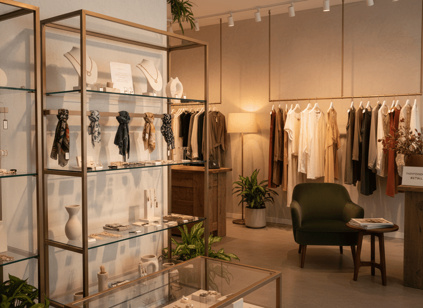 Intérieur de boutique élégante.